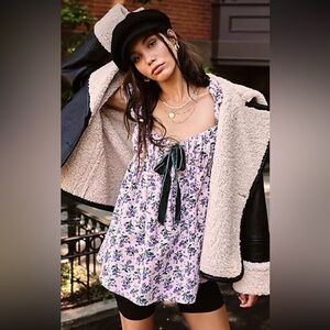 Free People Gaia Corduroy Floral Tunic NWT